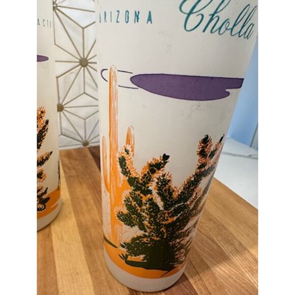 Vintage Blakely Oil & Gas Arizona Frosted Juice Glasses | Collectible | Set of 3 - Picture 5 of 8